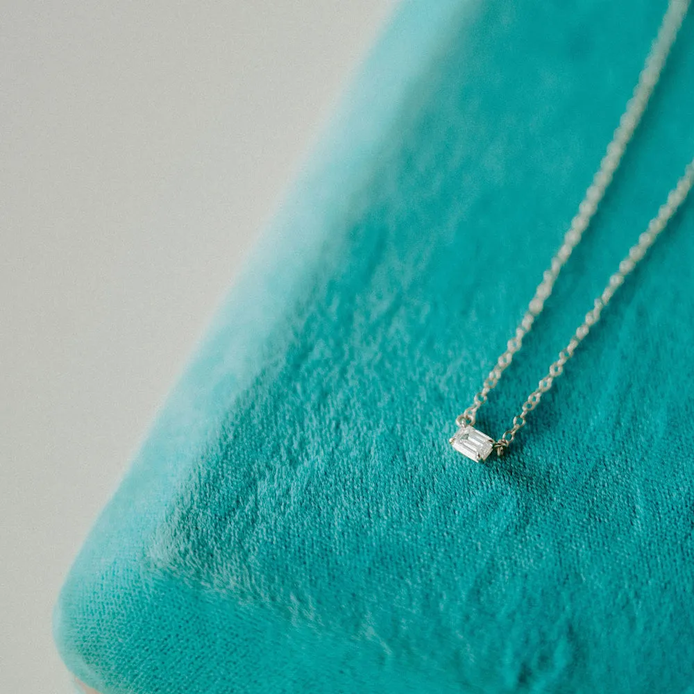 Petite Diamond Baguette Necklace