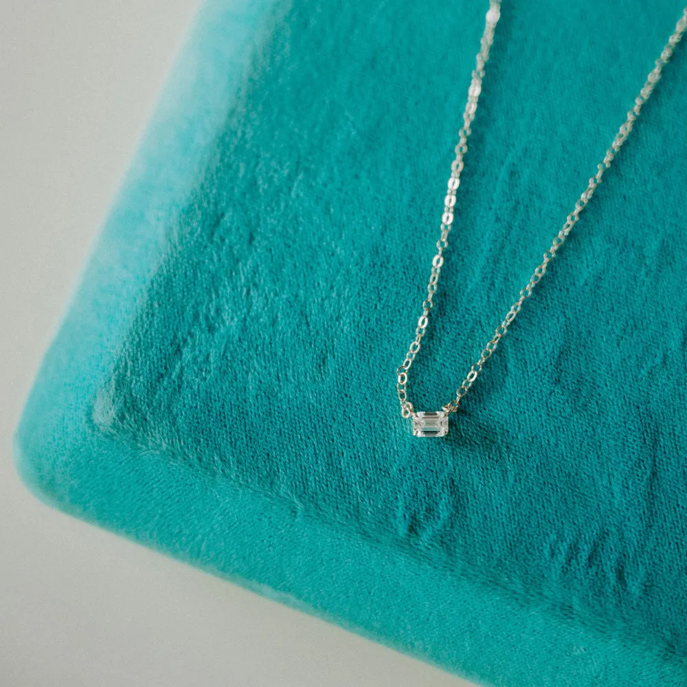 Petite Diamond Baguette Necklace