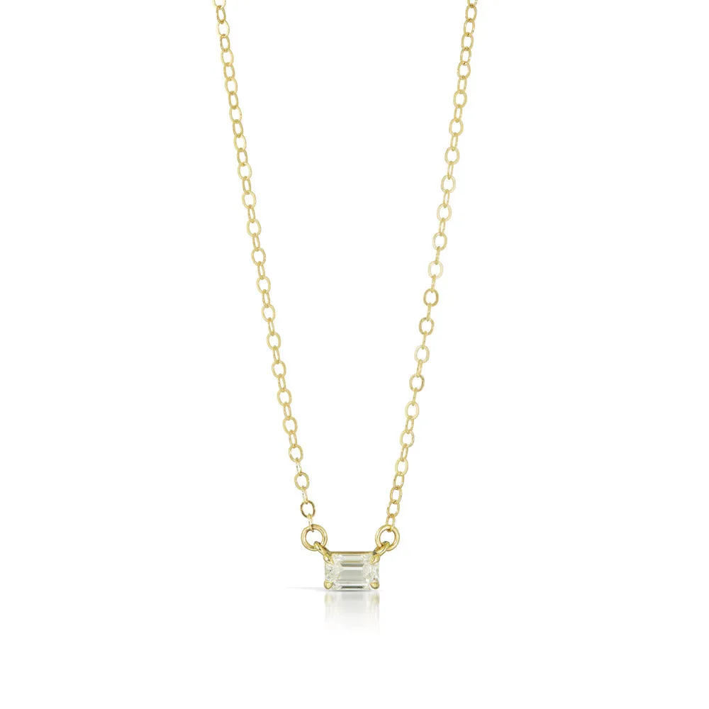 Petite Diamond Baguette Necklace