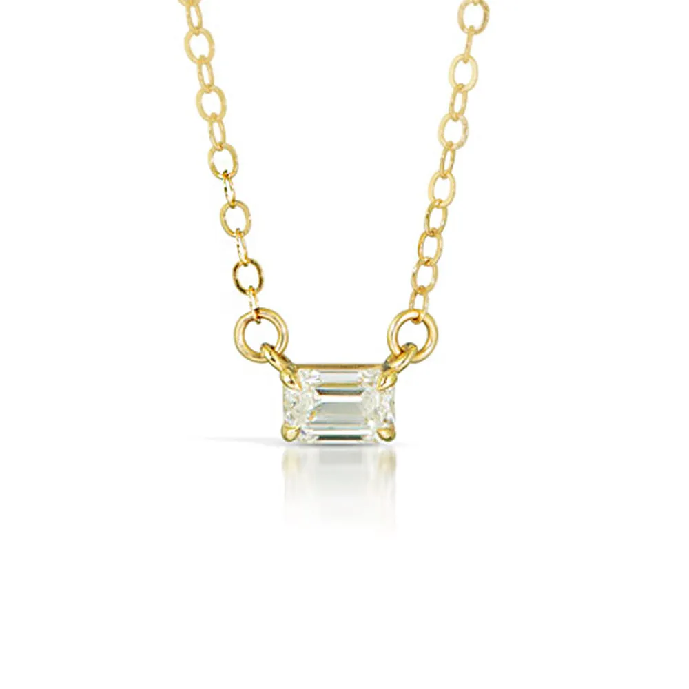 Petite Diamond Baguette Necklace