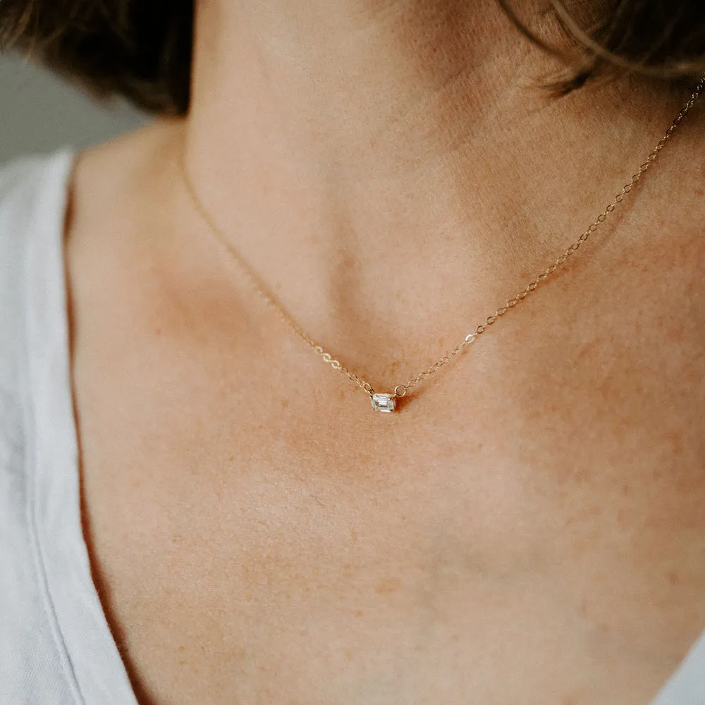 Petite Diamond Baguette Necklace