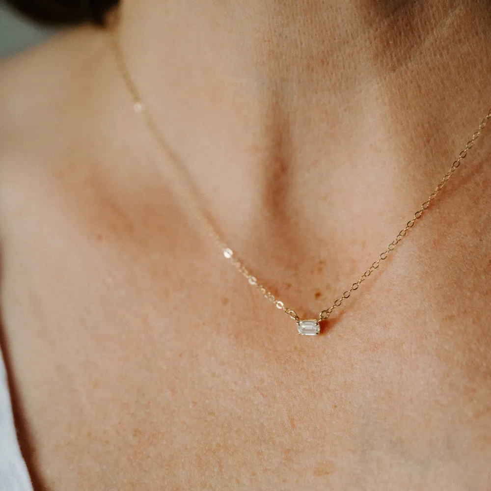 Petite Diamond Baguette Necklace