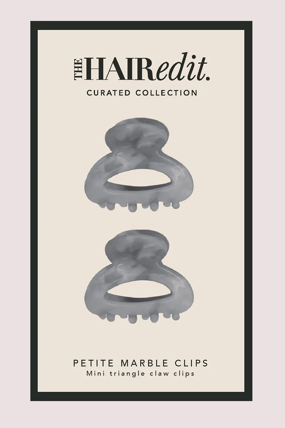 Petite Marble Triangle Claw Clips Set