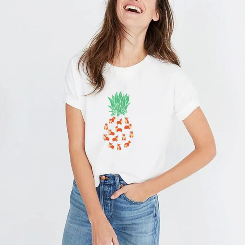 Pineapple Corgi Cotton Tee