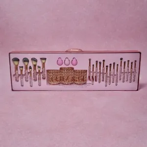 Pink Bling Mega Glitz & Glam | 25pc Essentials Collection Brush Set | MU0309