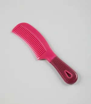 Plastic Mane Comb with Handle - Large Wine & Fuchsia
