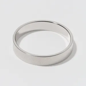 Platinum Flat Wedding Band - Matte 4mm