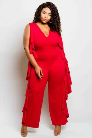 Plus Size Glam Glam Ruffle Jumpsuit