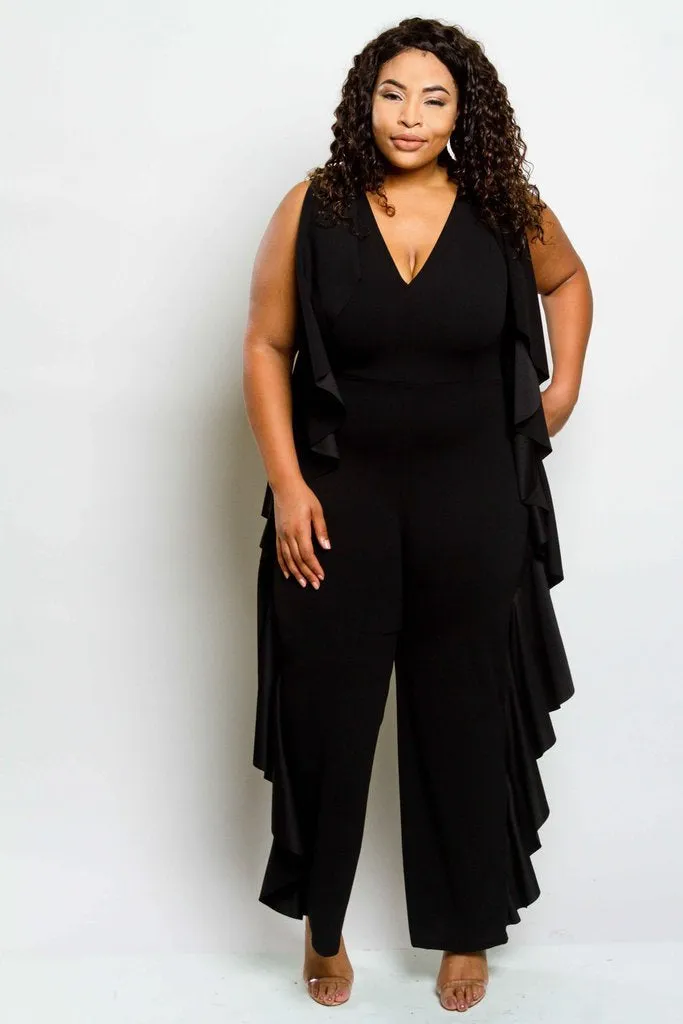 Plus Size Glam Glam Ruffle Jumpsuit