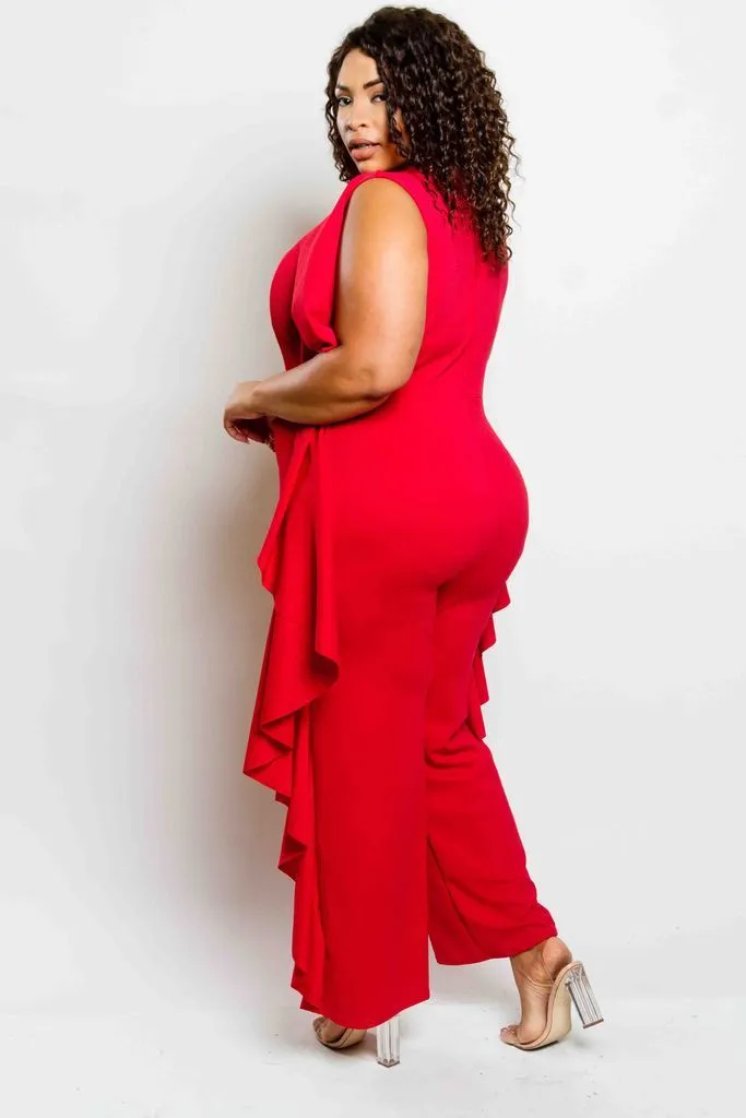 Plus Size Glam Glam Ruffle Jumpsuit