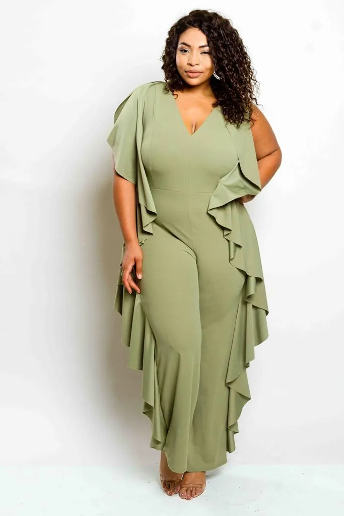 Plus Size Glam Glam Ruffle Jumpsuit