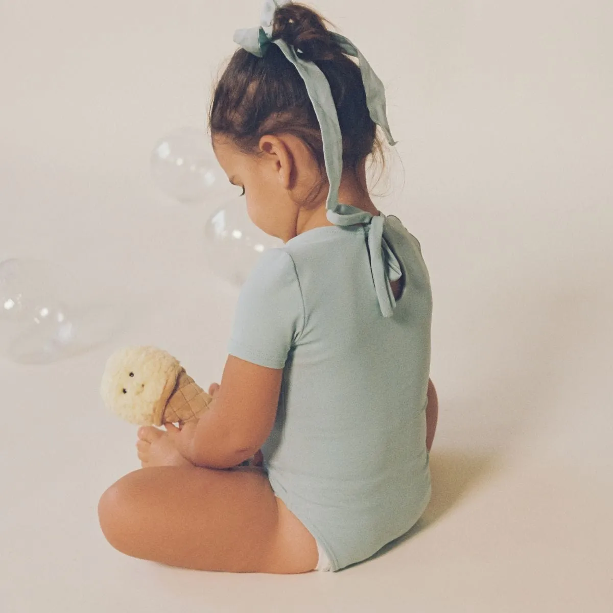 Powder Blue Mini Short Sleeve One-Piece