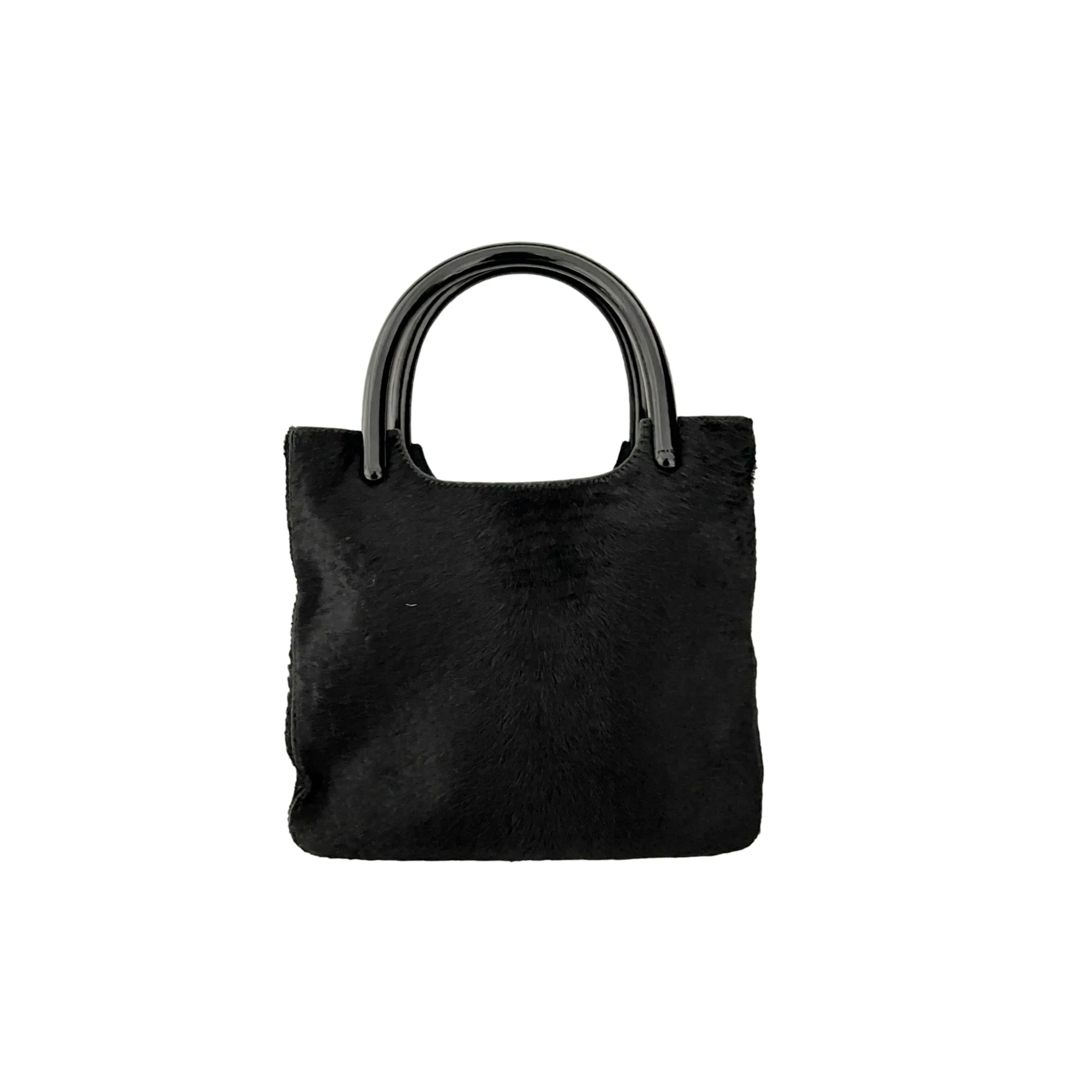 Prada Black Calf Hair Top Handle Bag