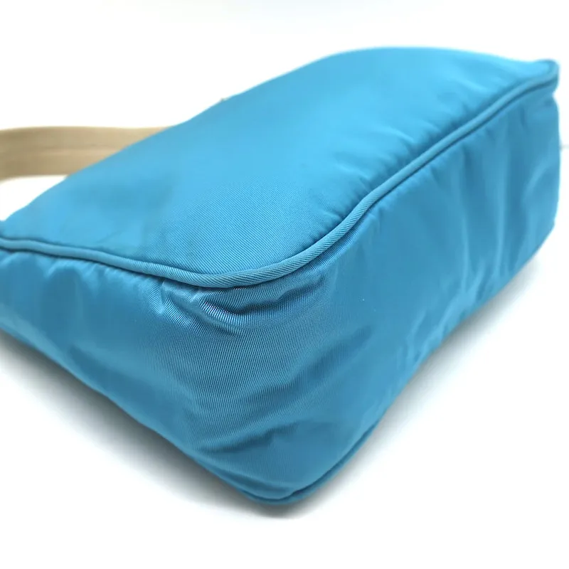 Prada Tessuto Nylon Mini Hobo Blue Shoulder Bag