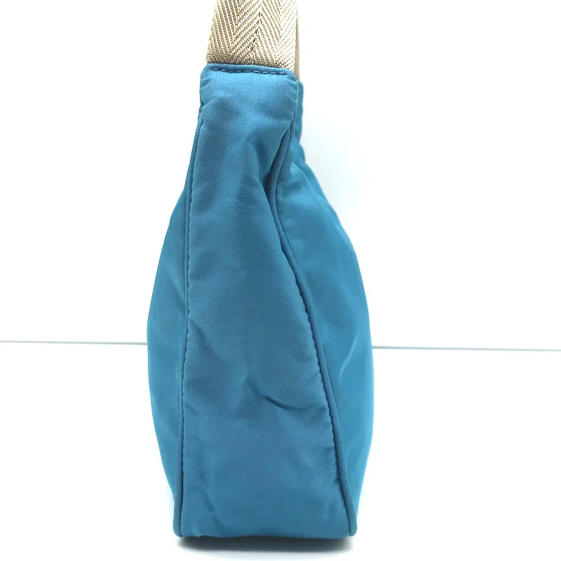 Prada Tessuto Nylon Mini Hobo Blue Shoulder Bag