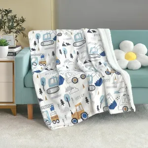 Printed Soft Flannel Fleece Throw Sherpa Kids Blanket 40 X 50 Inch