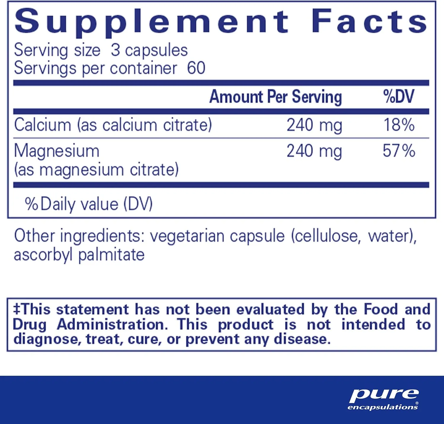 Pure Encapsulations - CALCIUM MAGNESIUM(CITRATE)180S