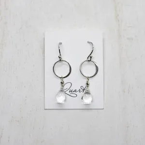 Quartz Ring Silver Earrings