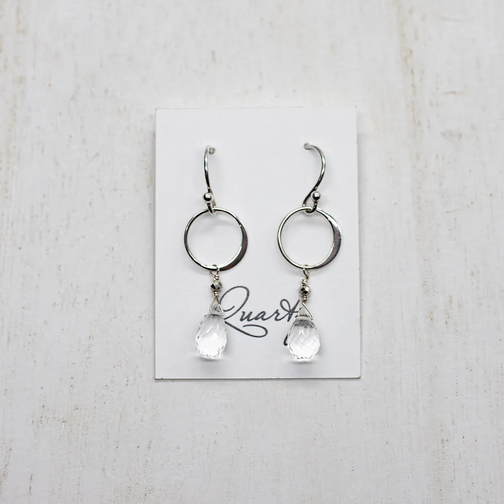 Quartz Ring Silver Earrings