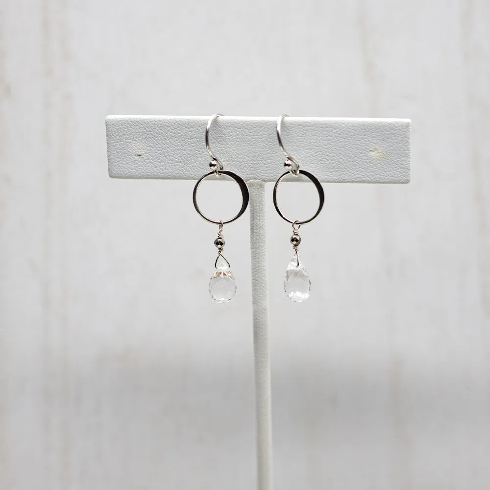 Quartz Ring Silver Earrings