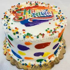 "Cassie Design" Rainbow Smear Cake