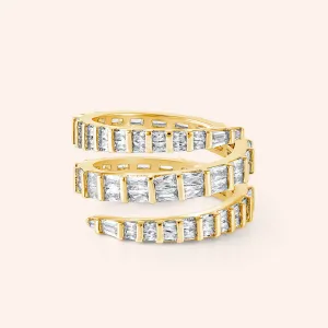 "Come to Me" 2.9CTW Baguette Cut Gold Spiral Ring