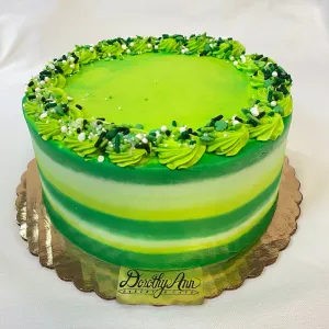 "Green" Smear Frosted Special Occasion Cake