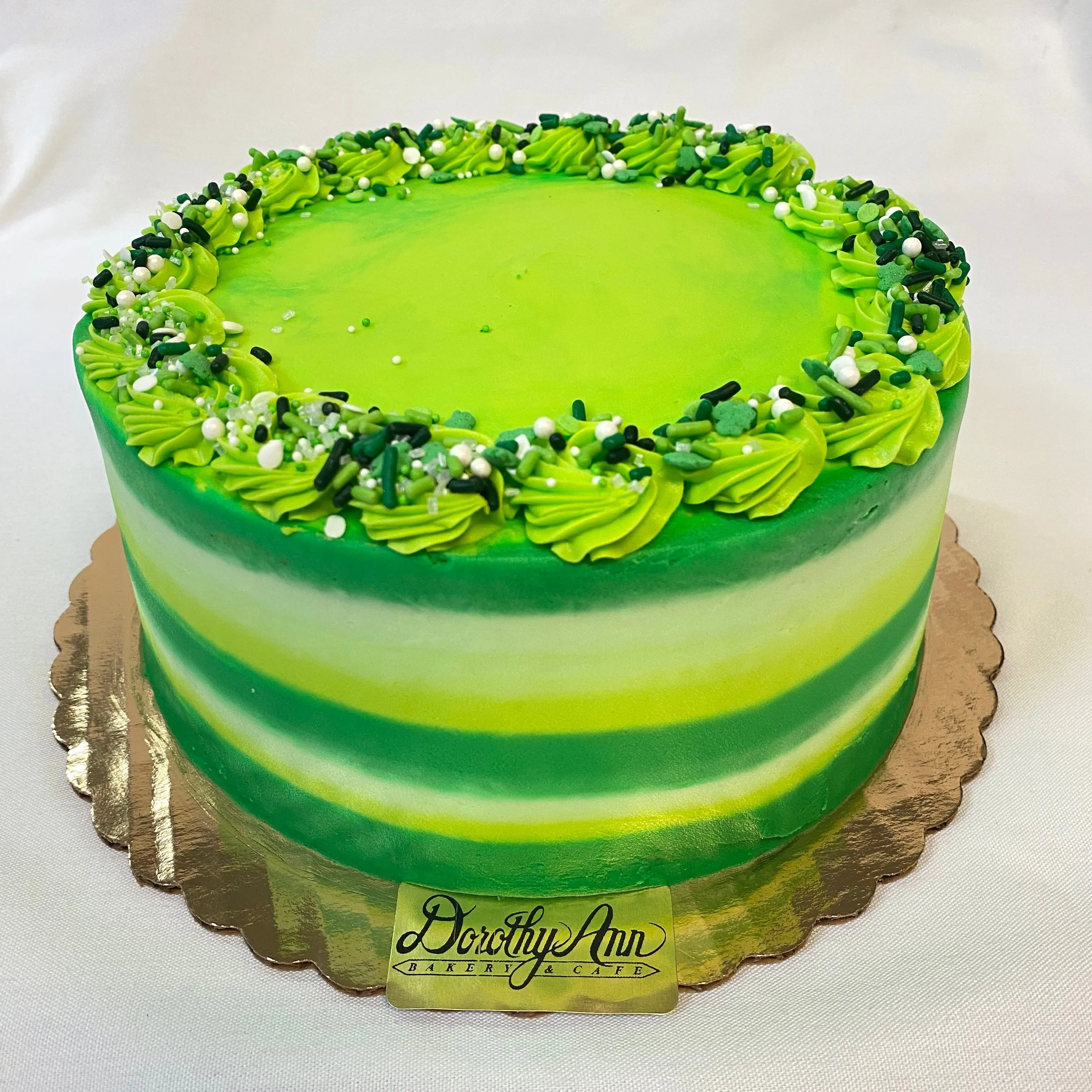 "Green" Smear Frosted Special Occasion Cake