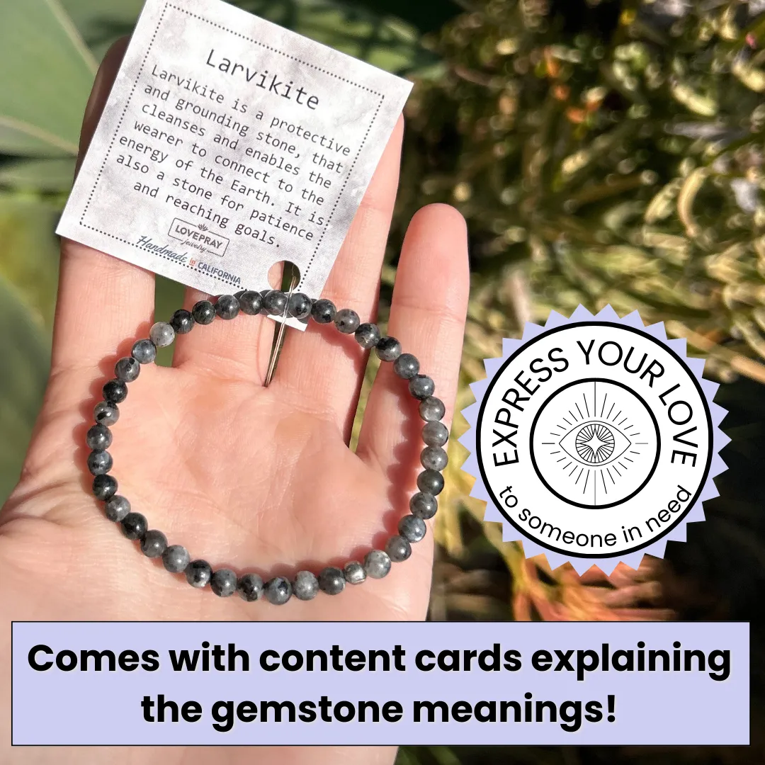 "Grounding" Larvikite Delicate Bracelet