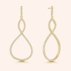 "Infinite Elegance" 2.1ctw Pave Infinity Symbol Drop Earrings