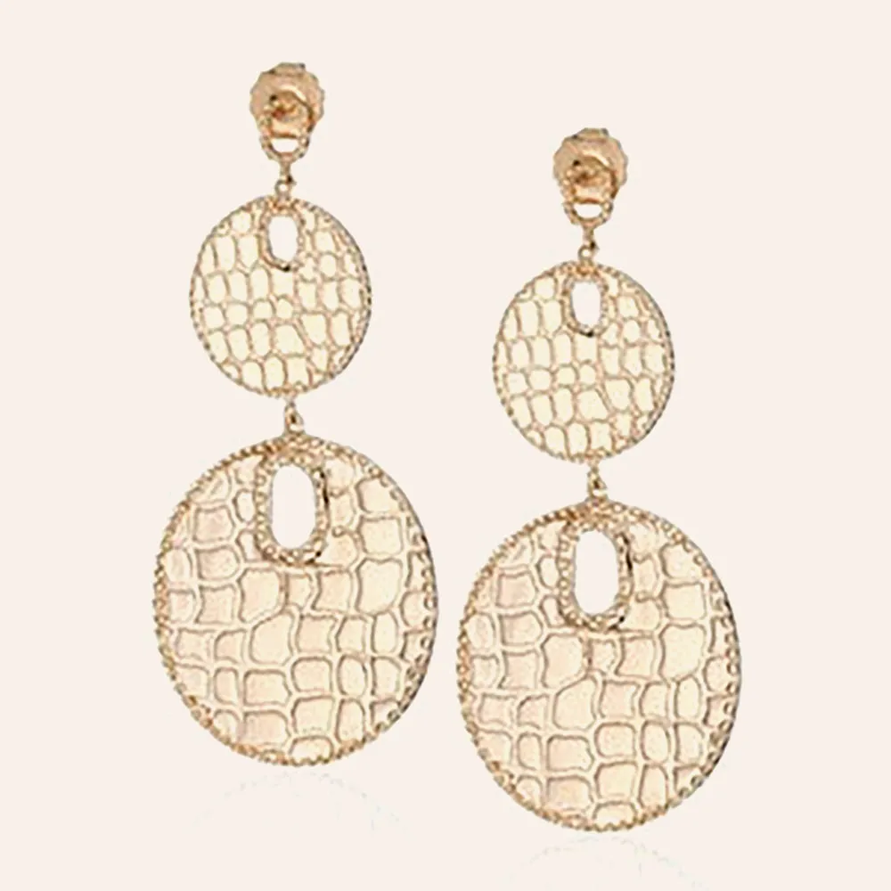 "Midnight Medallion" Sterling Silver Graduated Disc Drop Earrings