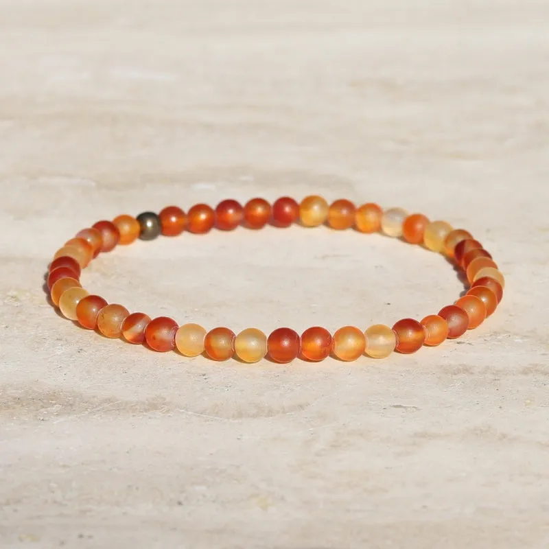 "Vitality" Matte Carnelian Delicate Bracelet