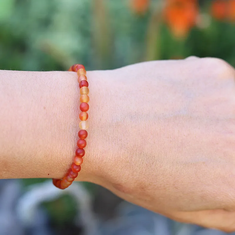 "Vitality" Matte Carnelian Delicate Bracelet