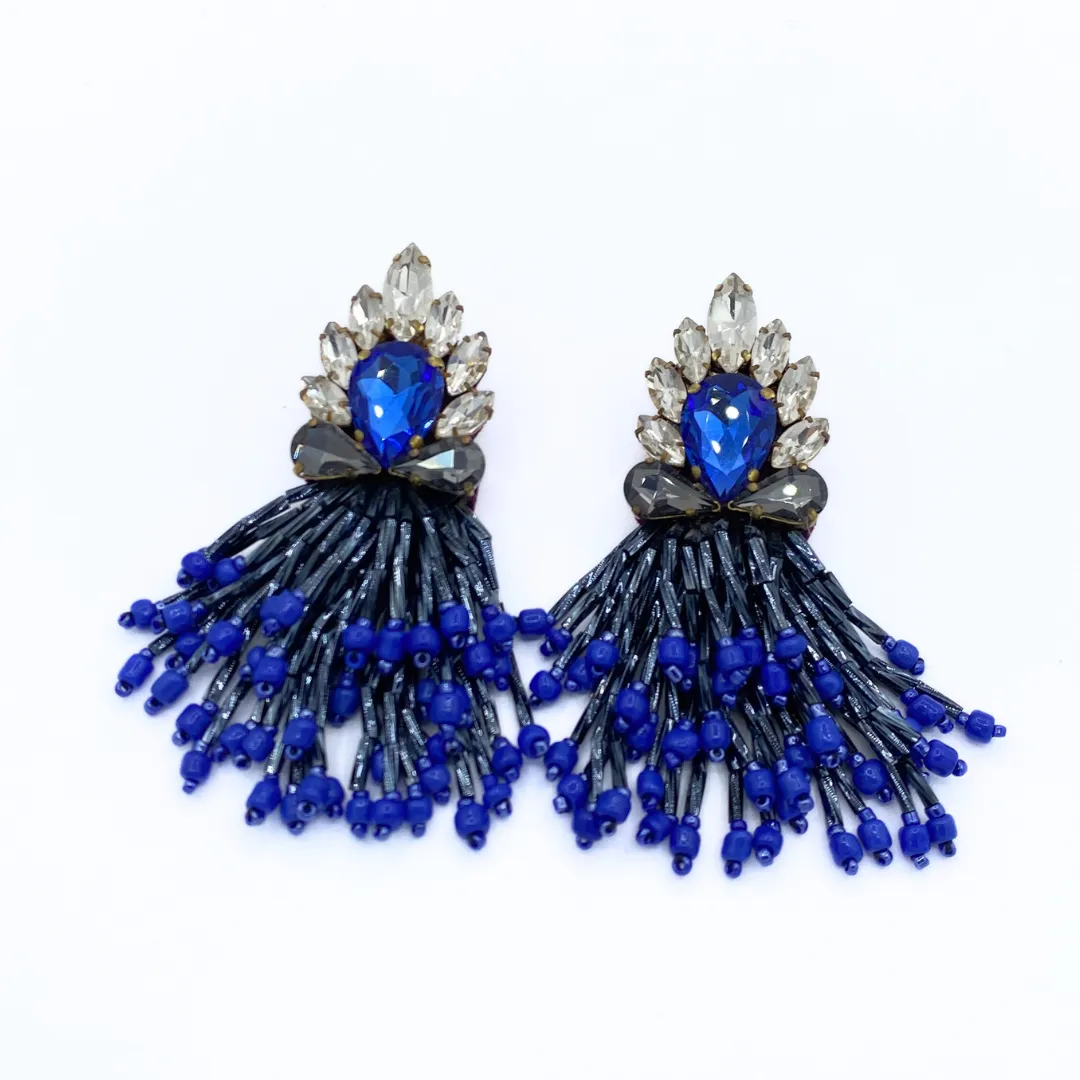 Rain Black and Blue Earrings