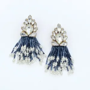 Rain Navy Pearl Earrings