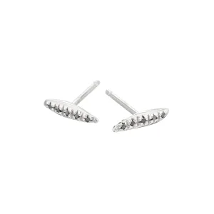 Raw Earrings With Black Diamond Pavé - White Gold