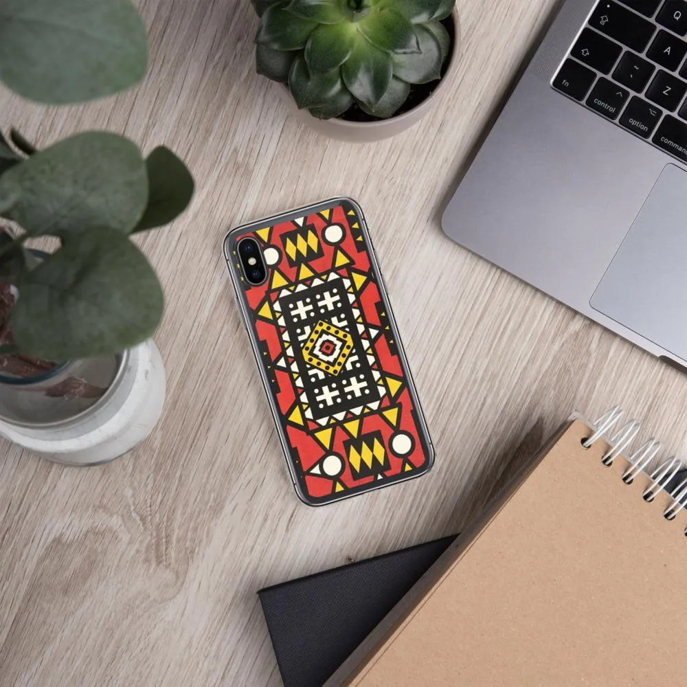 Red African Print iPhone Case