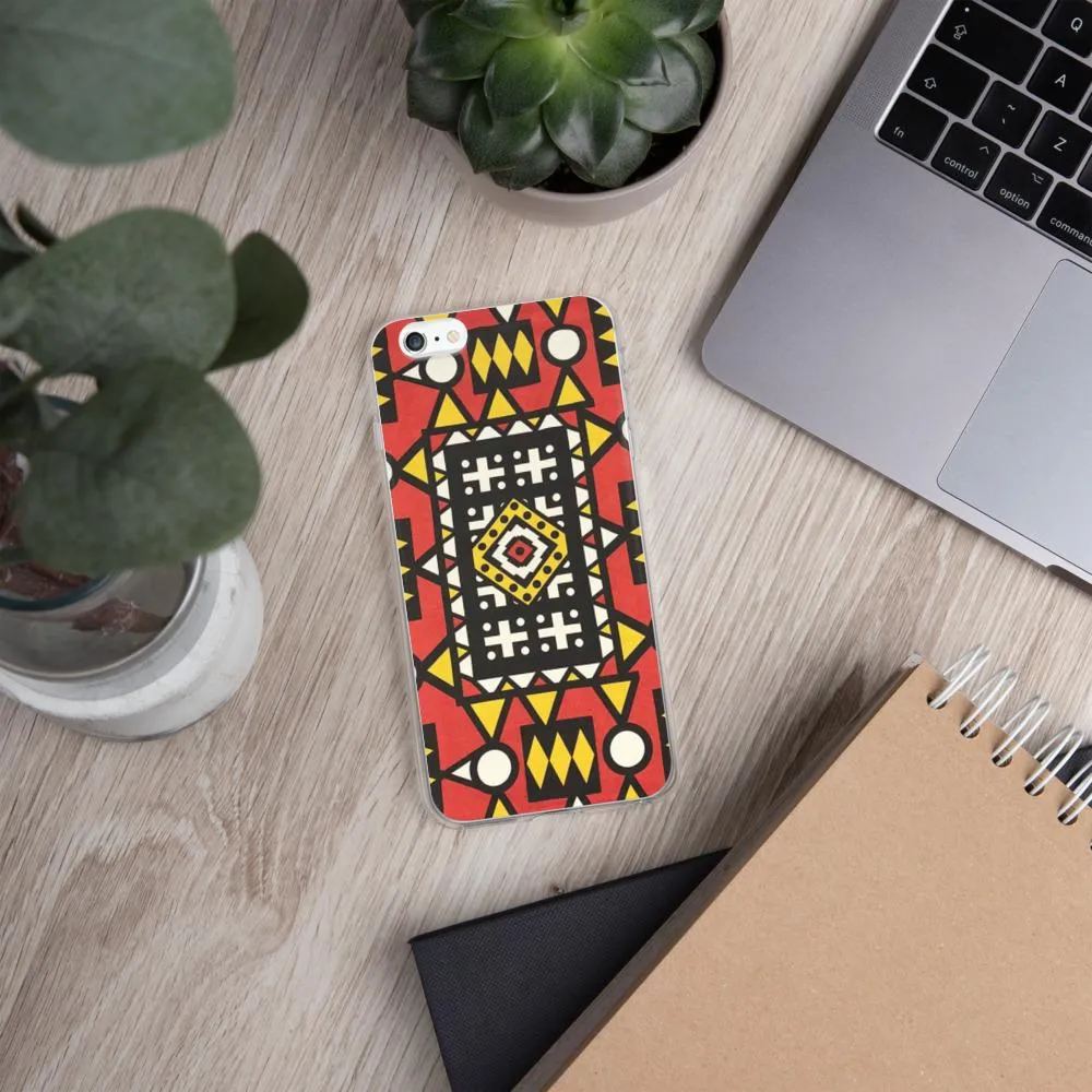 Red African Print iPhone Case