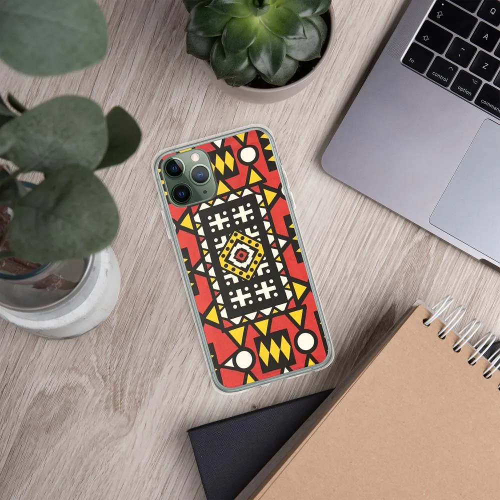 Red African Print iPhone Case