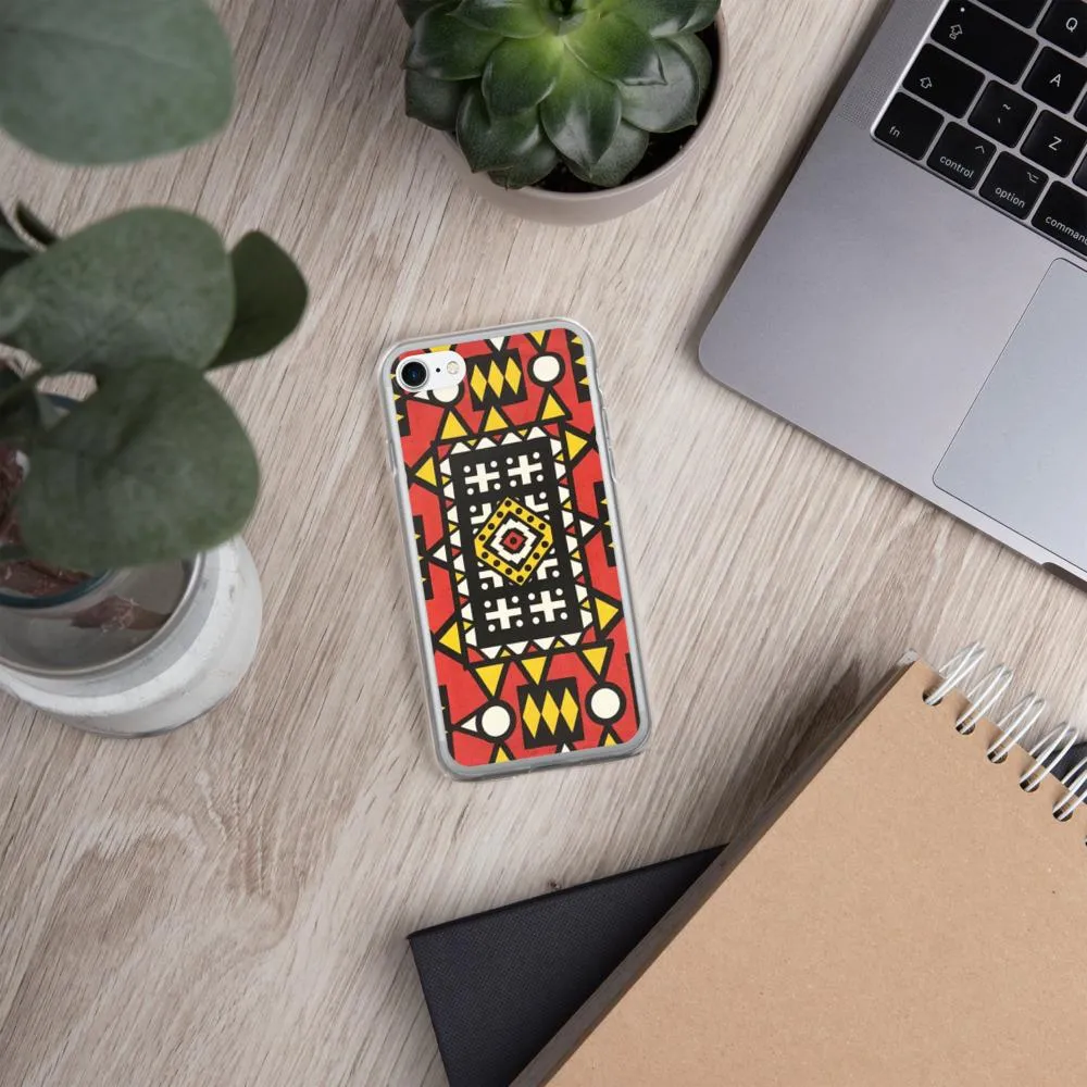 Red African Print iPhone Case