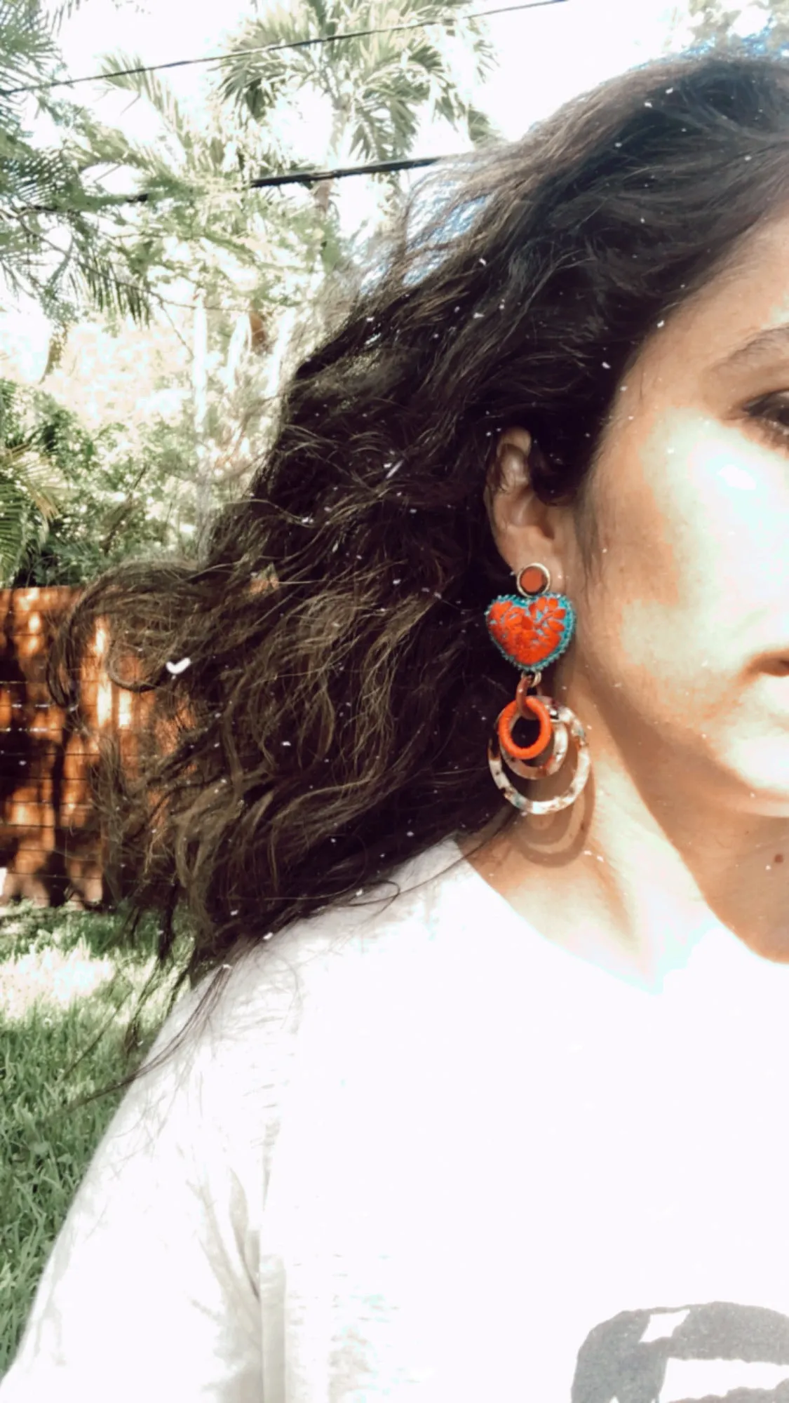 Red & Blue Statement Earrings