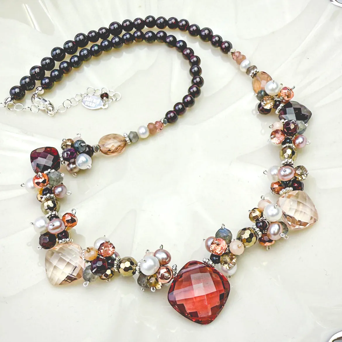 Regina Garnet Statement Necklace