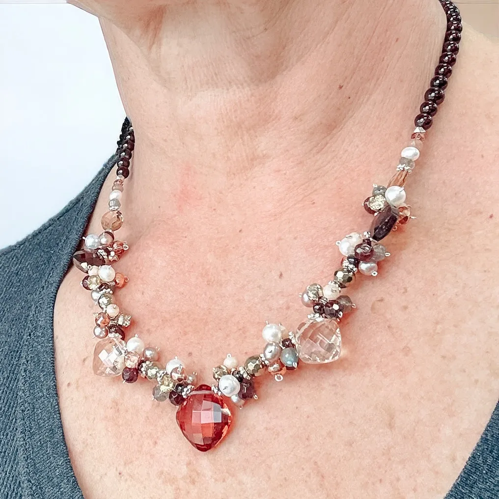 Regina Garnet Statement Necklace