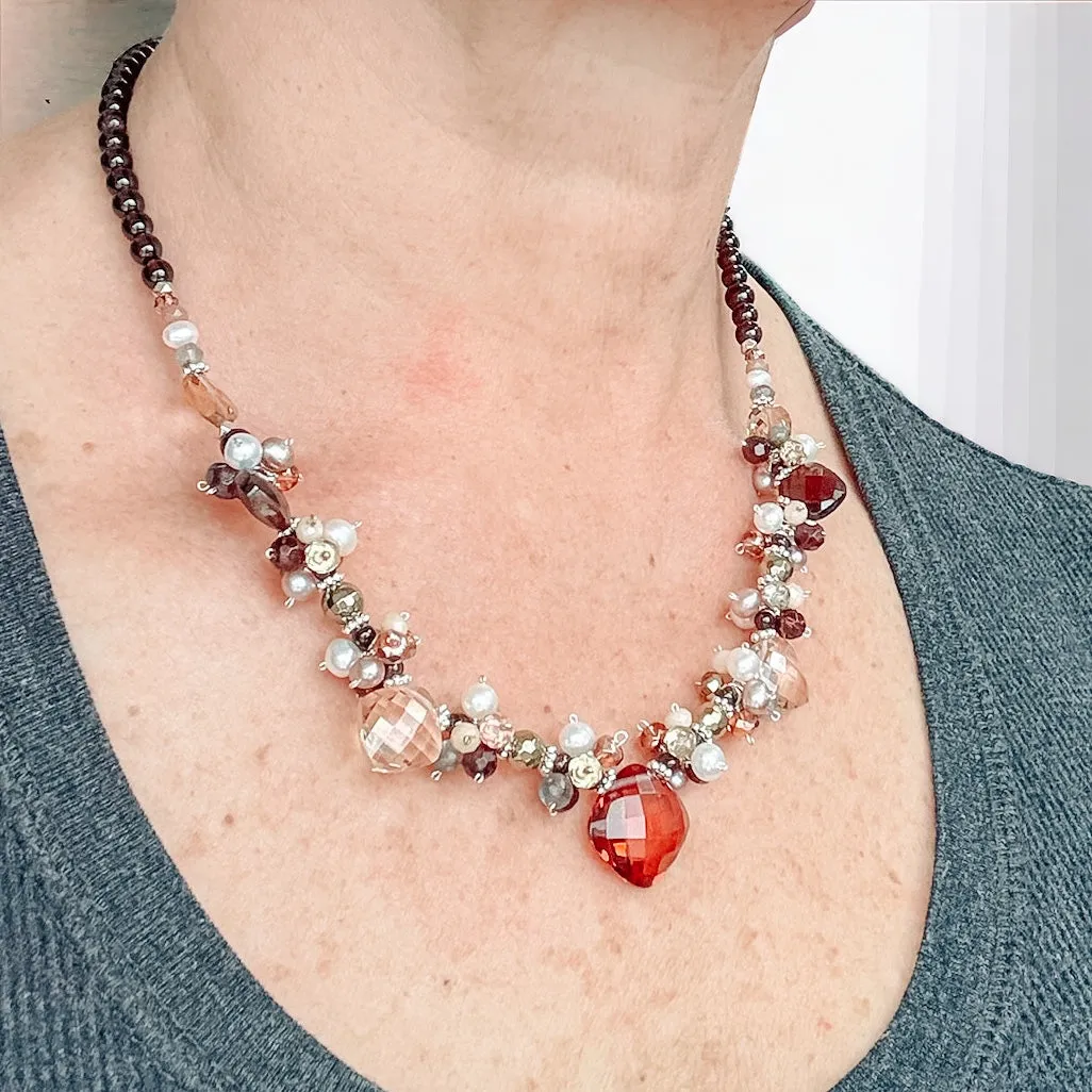 Regina Garnet Statement Necklace