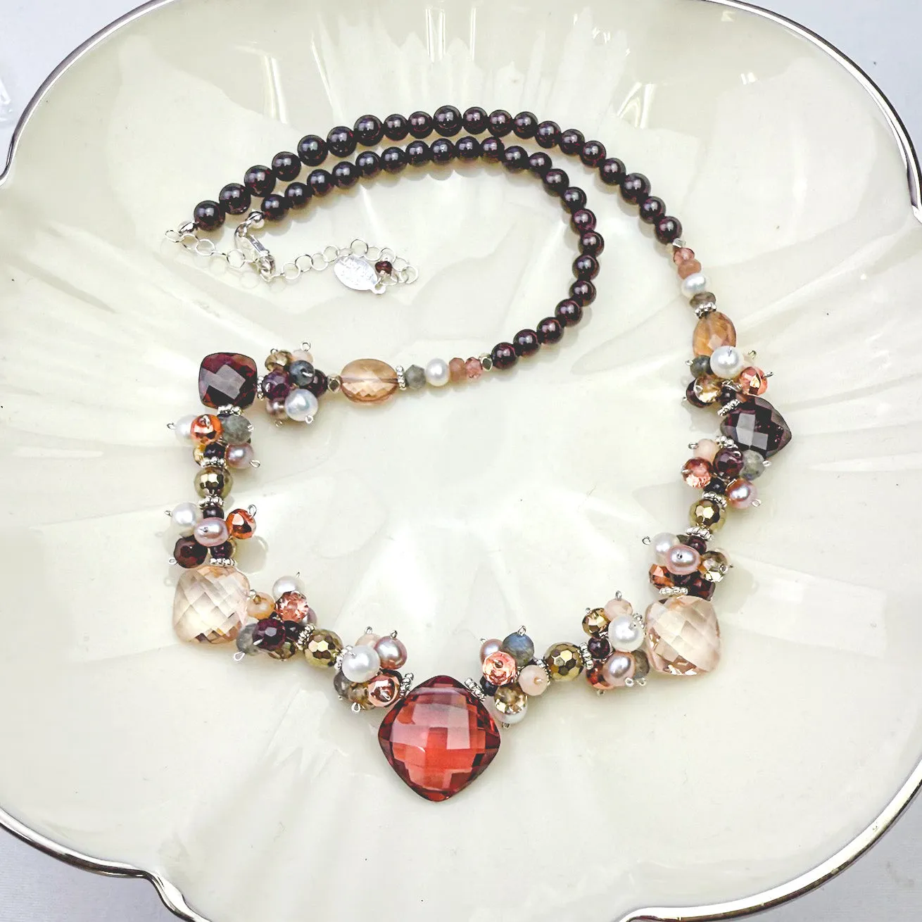 Regina Garnet Statement Necklace