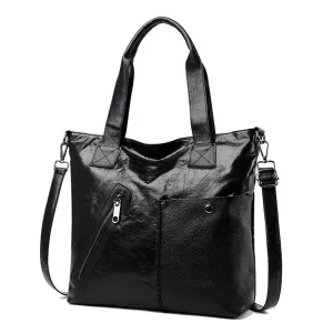 Retro Fashion PU Soft Leather Handbags Large Capacity Single Shoulder Bag