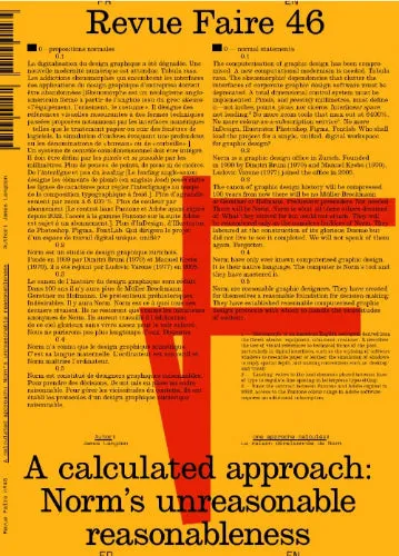 Revue Faire: Issue #46, A calculated approach: Norm's unreasonable reasonableness
