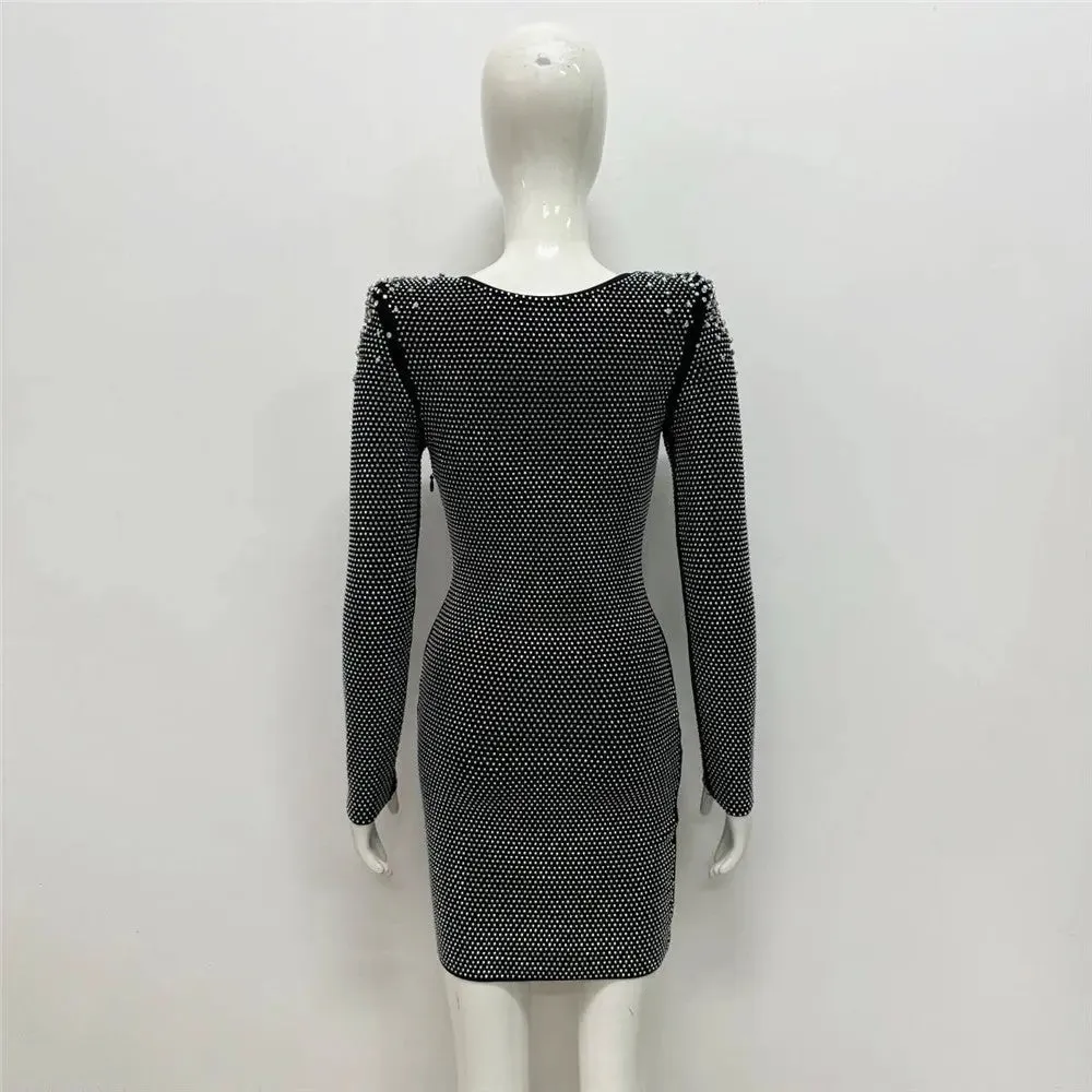 Rhinestone Bandage Dress - Sexy One-Piece Cross-Border Fashion