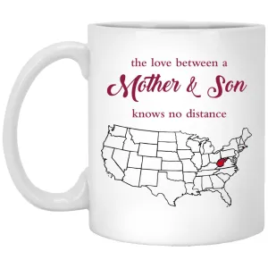 Rhode Island West Virginia The Love Between Mother And Son Mug