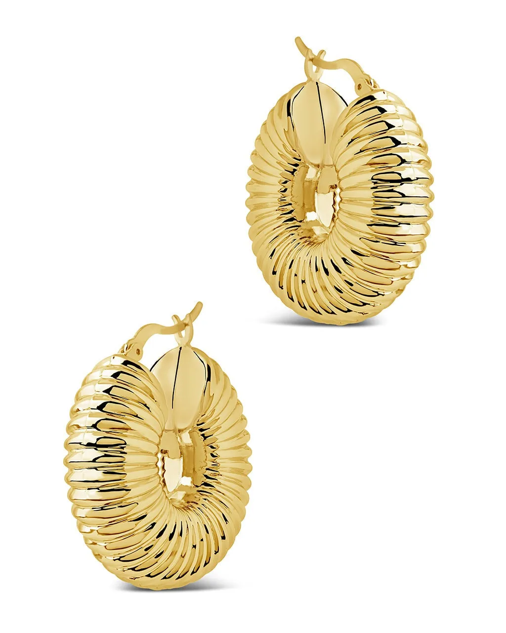 Ribbed Statement Hoop Earrings